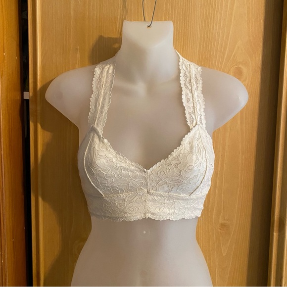 Free People • Lace Galloon Racerback Bralette in Cream - Picture 2 of 8